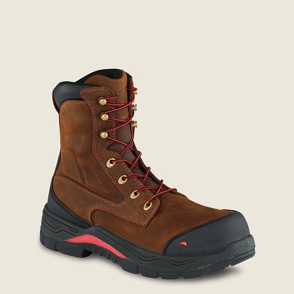 Red Wing Safety Bot Erkek - King Toe® Adc - 8-Inch Waterproof Toe - Kahverengi/Siyah - 51VDZMQJS